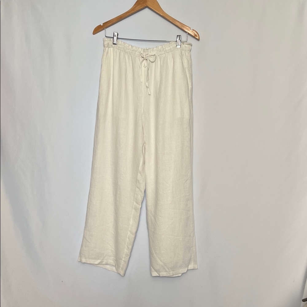 NEW / J.Crew Wide-leg seaside pant in linen